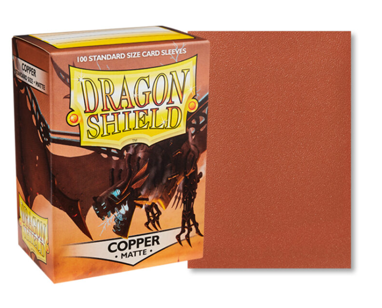 100 PCS/BOX Matte Copper Dragon Shield Cards Sleeves