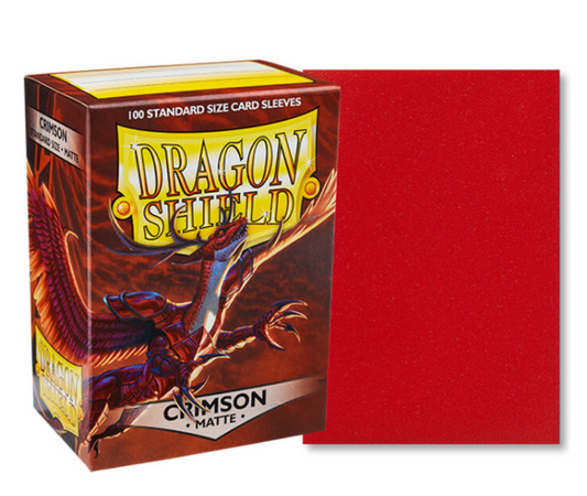 100 PCS/BOX Matte Crimson Dragon Shield Cards Sleeves