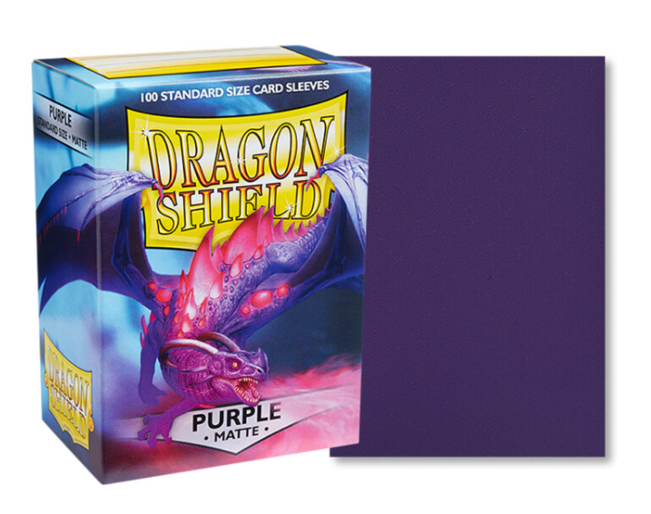 100 PCS/BOX Matte Purple Dragon Shield Cards Sleeves