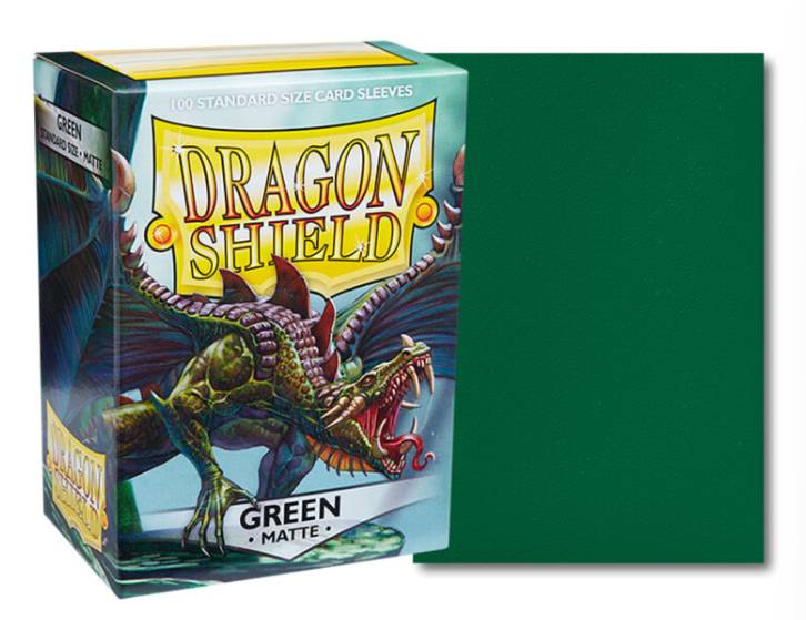 100 PCS/BOX Matte Green Dragon Shield Cards Sleeves