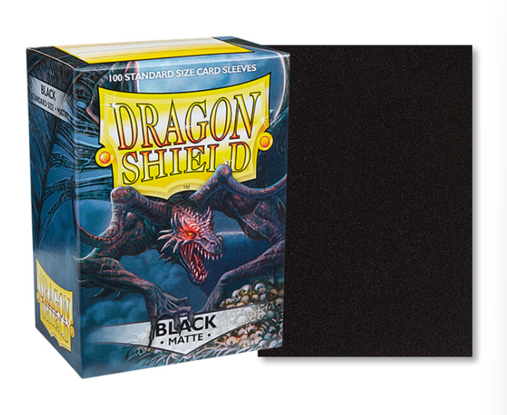 100 PCS/BOX Matte Black Dragon Shield Cards Sleeves