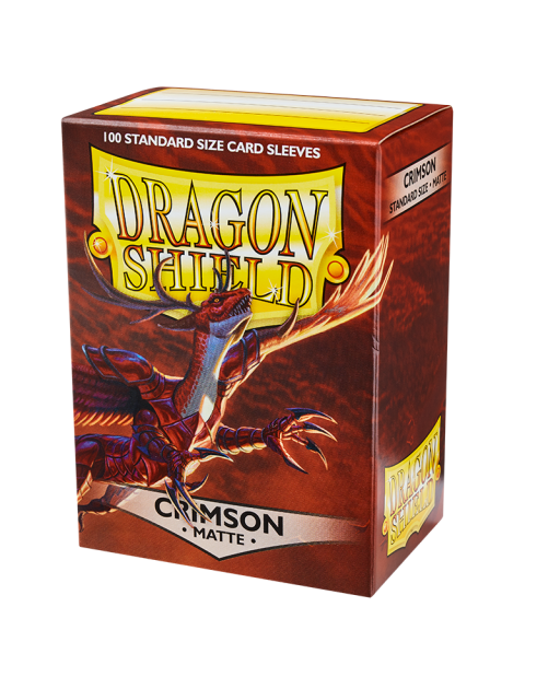 100 PCS/BOX Matte Crimson Dragon Shield Cards Sleeves