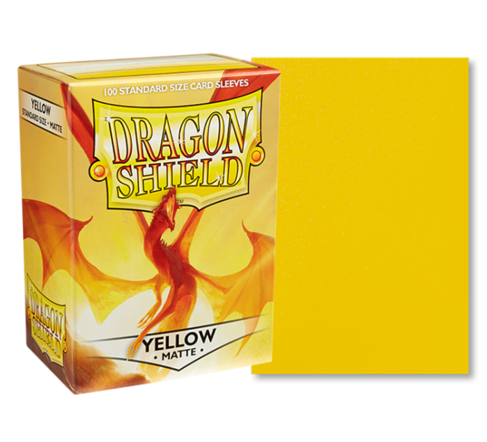 100 PCS/BOX Matte  Yellow Dragon Shield Cards Sleeves