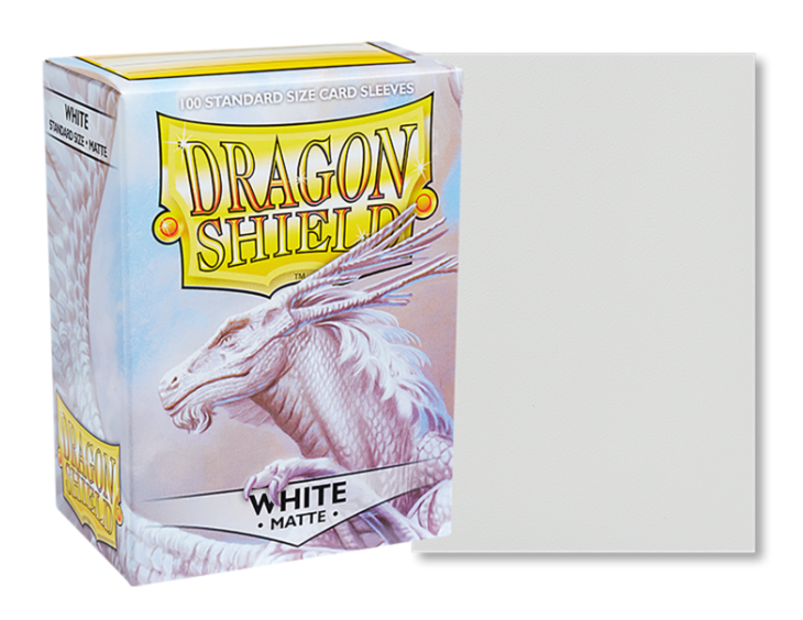 100 PCS/BOX Matte White Dragon Shield Cards Sleeves