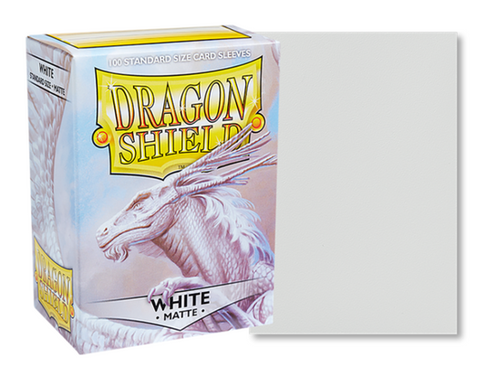 100 PCS/BOX Matte White Dragon Shield Cards Sleeves