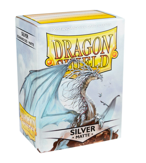100 PCS/BOX Matte Silver Dragon Shield Cards Sleeves