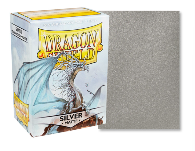 100 PCS/BOX Matte Silver Dragon Shield Cards Sleeves