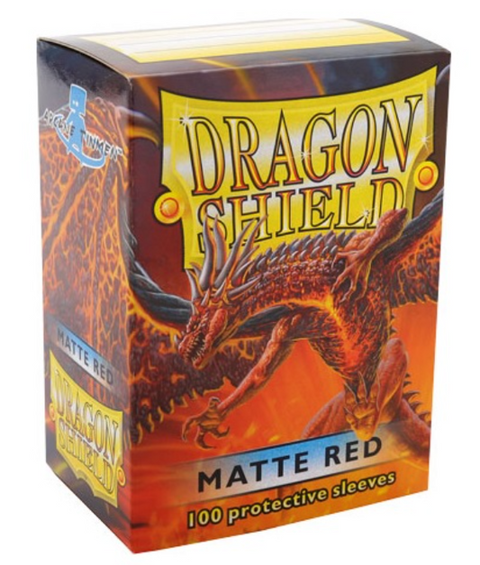 100 PCS/BOX Matte Red Dragon Shield Cards Sleeves
