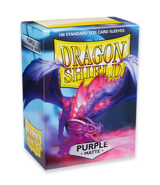 100 PCS/BOX Matte Purple Dragon Shield Cards Sleeves
