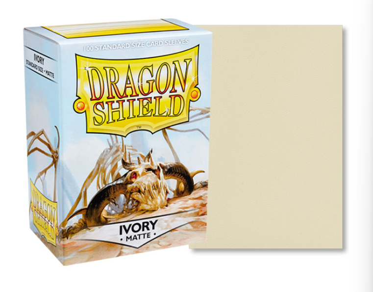 100 PCS/BOX Matte Ivory Dragon Shield Cards Sleeves