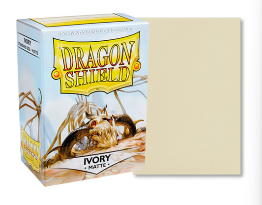 100 PCS/BOX Matte Ivory Dragon Shield Cards Sleeves