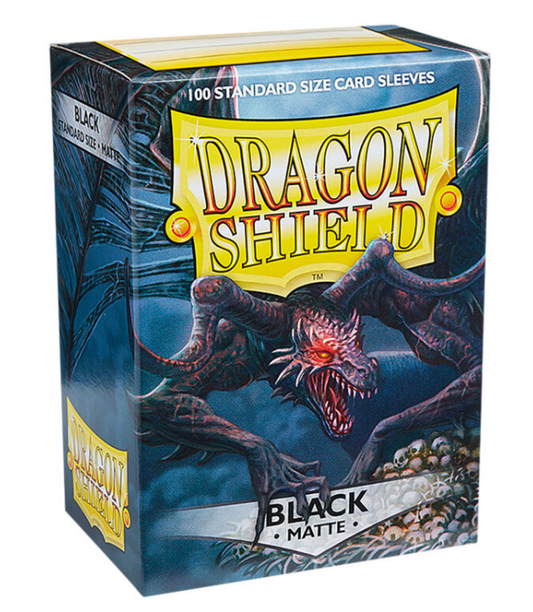 100 PCS/BOX Matte Black Dragon Shield Cards Sleeves