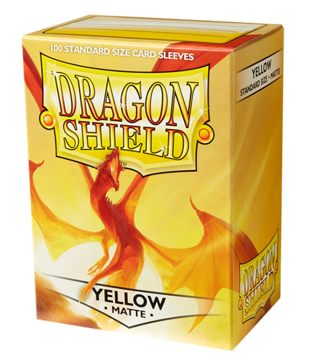 100 PCS/BOX Matte  Yellow Dragon Shield Cards Sleeves